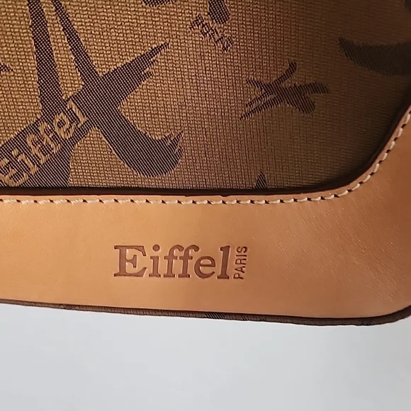 LeTour Eiffel Vintage Elegant Tan and Brown Shoulder Bag - Picture 7 of 16